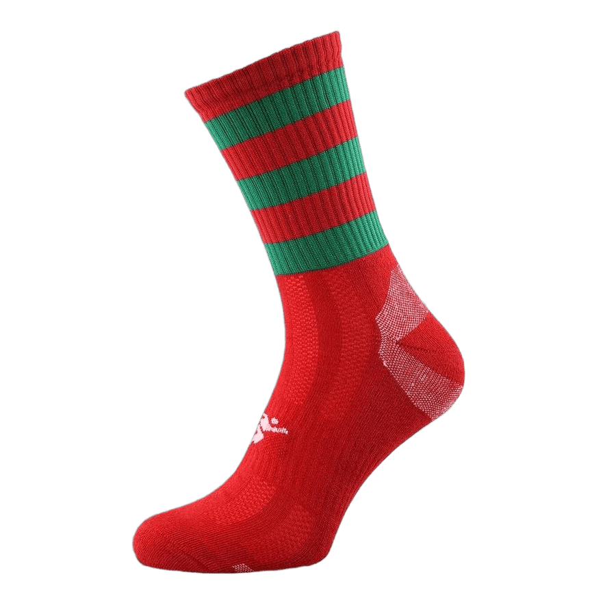 Inniskeen LGFA Red and Green Socks - Defy.ie