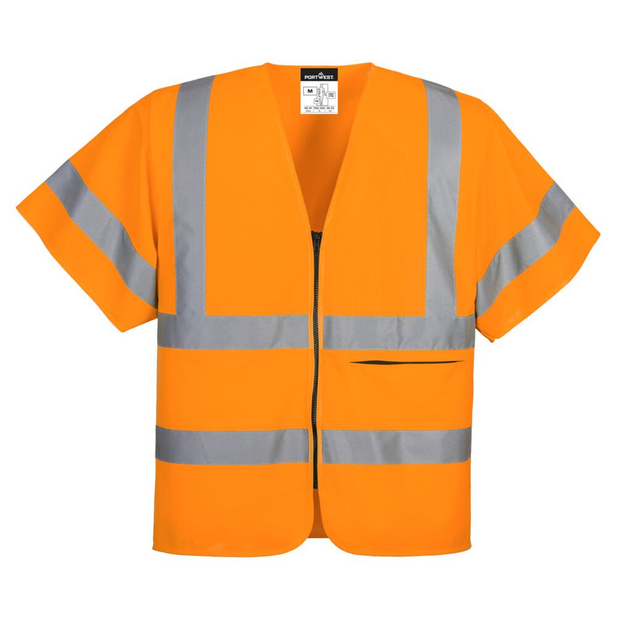 Hi-Vis Half Sleeve Zip Vest