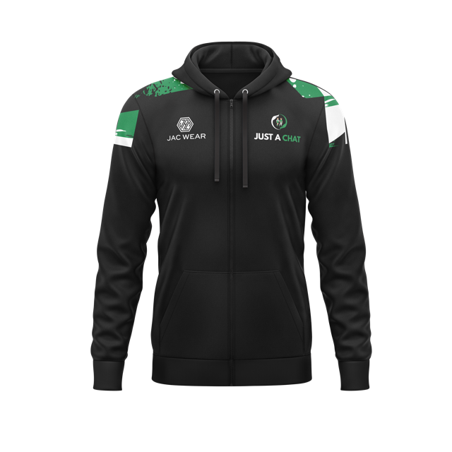Just A Chat Zipped Hoodie Green Adult