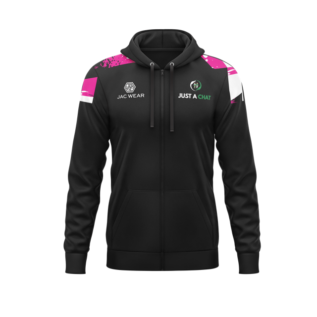 Just A Chat Zipped Hoodie Pink Adult