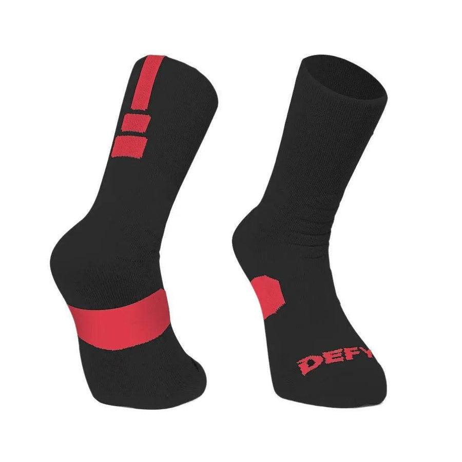 Red and Black Training Midi Socks - Defy.ie