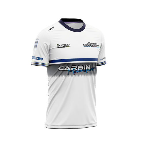 Carbin motorsports Jersey Adults WHite - Defy.ie