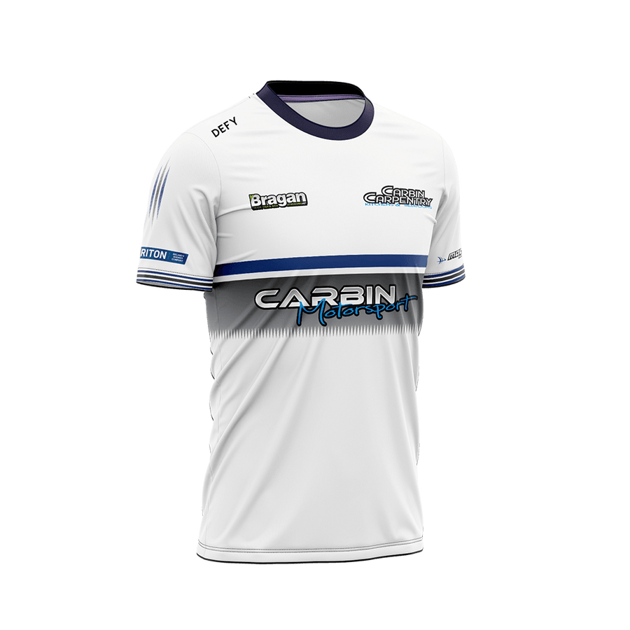 Carbin motorsports Jersey Adults WHite - Defy.ie