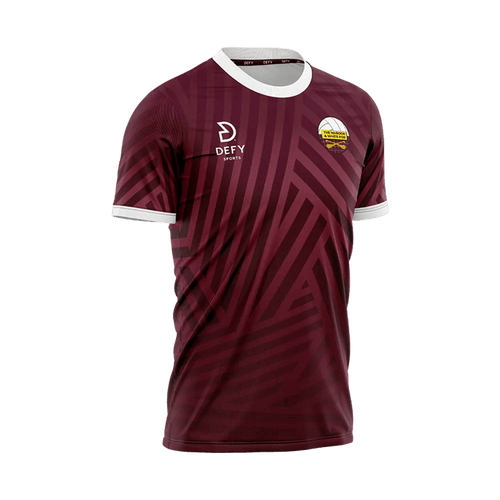 Maroon & White Pod Kids Training Jersey - Defy.ie