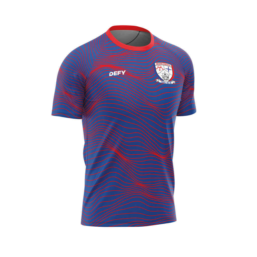 Drumconrath Meath Hill Royal/Red lined Training T-Shirt - Mens