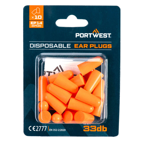 PU Foam Ear Plugs  (10 Pairs)