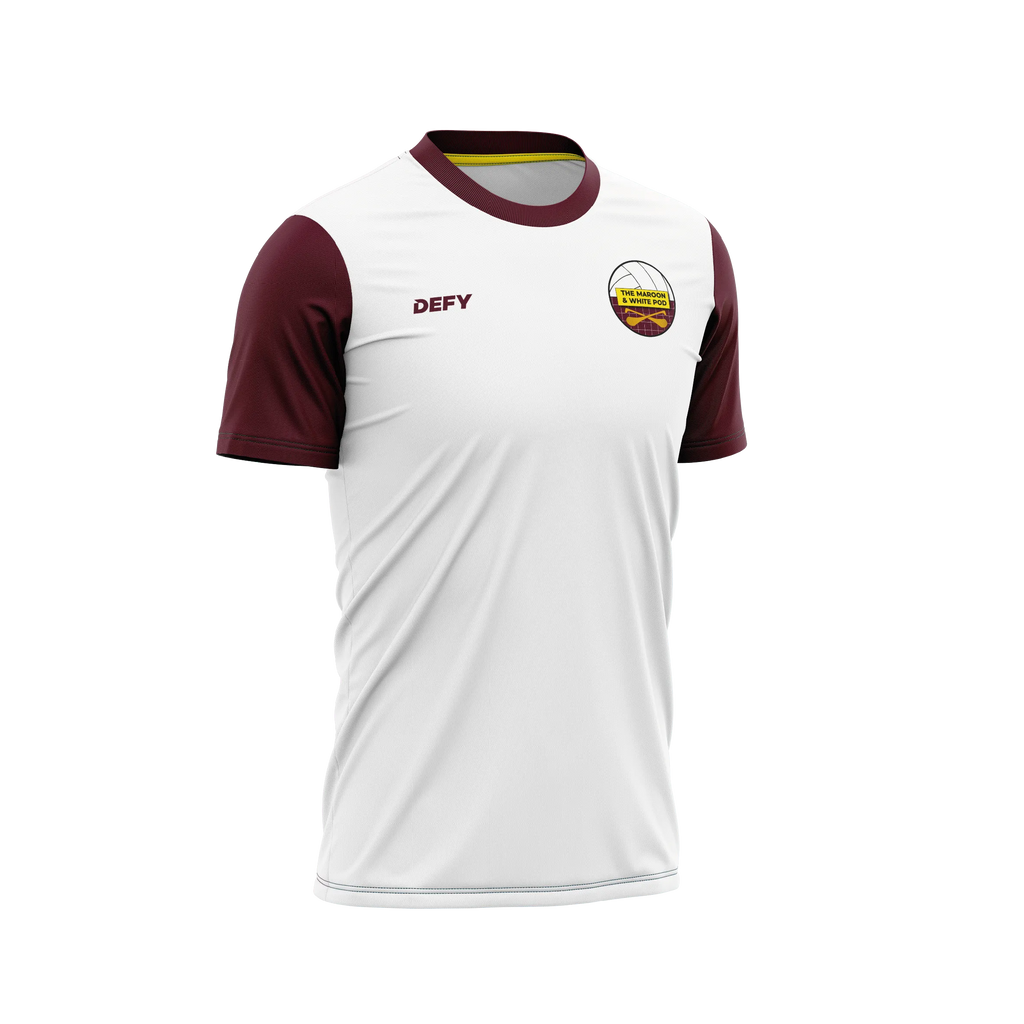 Maroon & White Pod White Training Jersey Adults