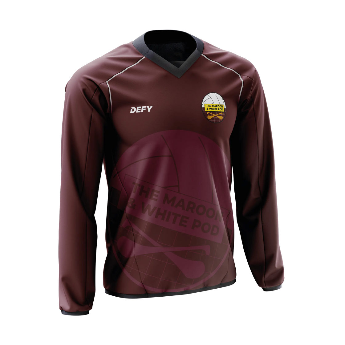 Maroon & White Podcast Adults Windcheater