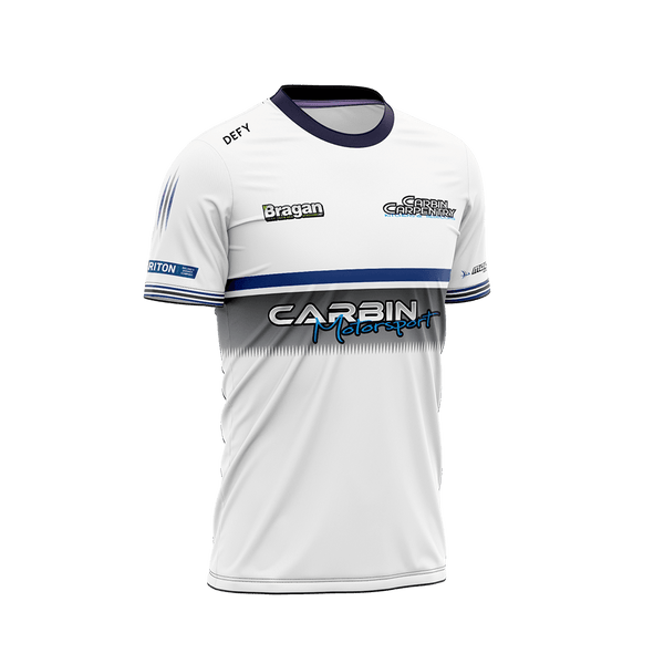 Carbin motorsports Jersey Adults WHite - Defy.ie