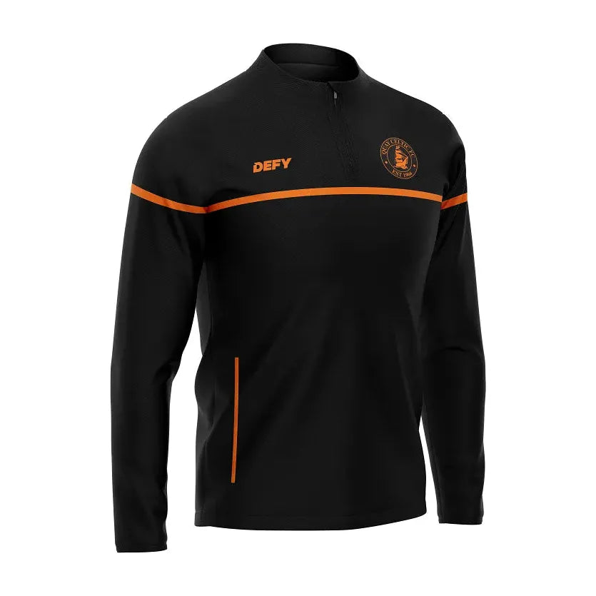 Quay Celtic SOLO 1/4 Zip Top - Black/Orange - Defy.ie