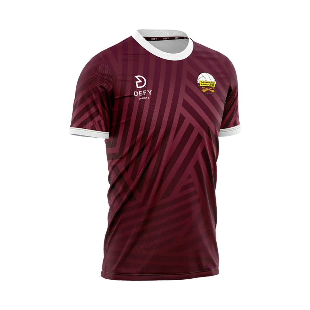 Maroon & White Pod Adult Training Jersey