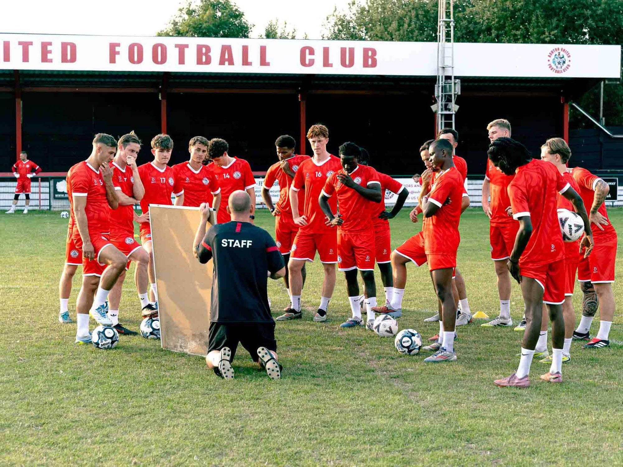 Defy football team during club training
